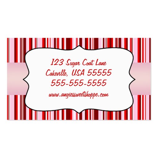 Sweet Shoppe Cupcake Business Card (back side)