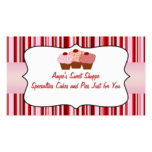 Sweet Shoppe Cupcake Business Card (front side)