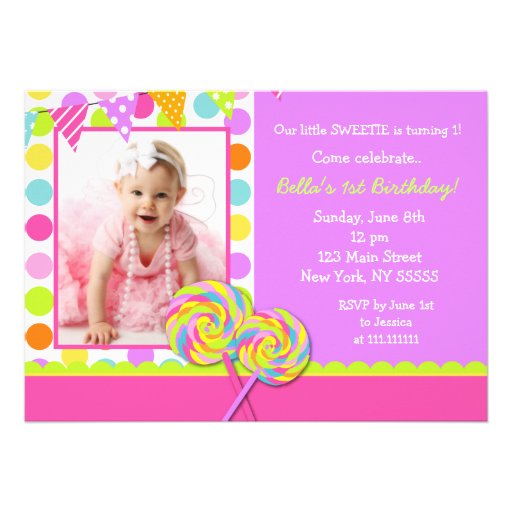 Sweet Shoppe Photo Birthday Party Invitation