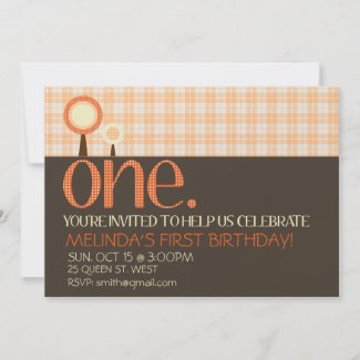 Sweet Simple 1st Birthday Invitation invitation
