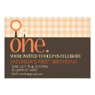 Sweet Simple 1st Birthday Invitation