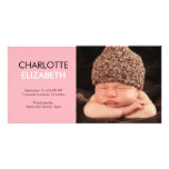 Sweet Simplicity Baby Birth Announcement - Pink photo cards