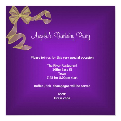 Sweet Sixteen 16 Birthday Party Gold Stars Purple Announcements