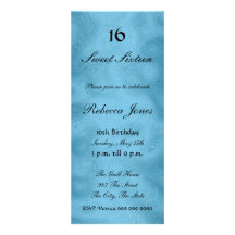 Sweet sixteen 16 Blue Invitation