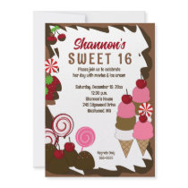 SWEET SIXTEEN 16 Candy Birthday Party invitations