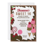 SWEET SIXTEEN 16 Candy Birthday Party Personalized Announcement