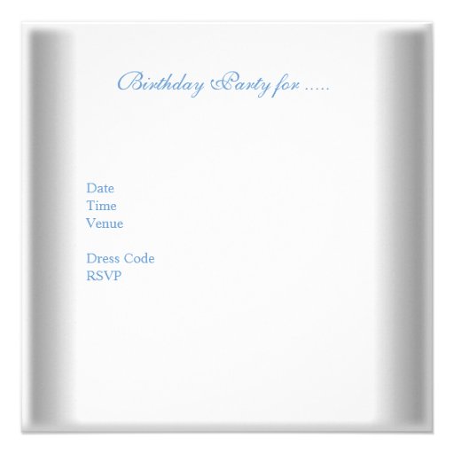 Sweet Sixteen 16 Elegant White Silver Blue Jewel Invitation