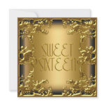 Sweet Sixteen 16 Gold Floral Invite