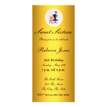 Sweet sixteen 16 Gold Invitation