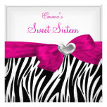 Sweet Sixteen 16 Party Silver Pink Black Leopard 5 Announcement