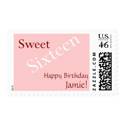 Sweet Sixteen Background Customize Postage Stamp by jbranam