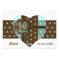 Sweet Sixteen Banded Heart Gift Invitation!-Cust. invitations
