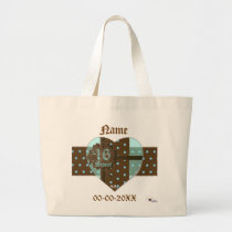 Sweet Sixteen Banded Heart Gifted Tote Bag -Cust. bags