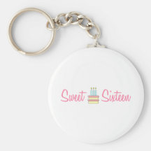 Sweet Sixteen (Birthday Cake) Key Chain
