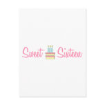 Sweet Sixteen (Birthday Cake) Post Card