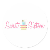 Sweet Sixteen (Birthday Cake) stickers by LushLaundry Sweet Sixteen (Birthday Cake) stickers