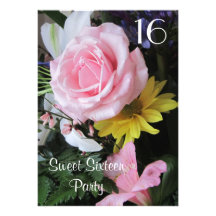Sweet Sixteen Birthday Celebration!-Pink Rose Custom Invite