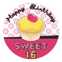 Sweet Sixteen Birthday Cupcake Stickers!