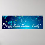 Sweet Sixteen Birthday Party Banner Print