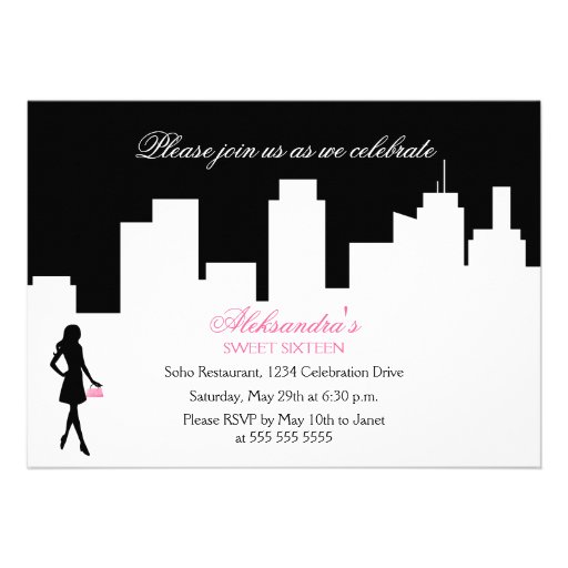 Sweet Sixteen Birthday Party Invitation