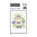 Sweet Sixteen Birthday Postage Stamp