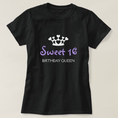 Sweet Sixteen Birthday Queen - Purple Tee Shirt