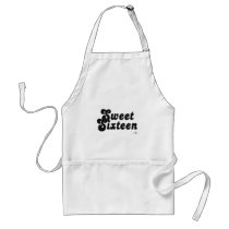 Sweet Sixteen Black And Silver aprons