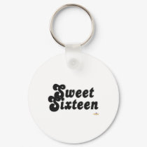 Sweet Sixteen Black And Silver keychains