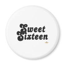 Sweet Sixteen Black And Silver magnets