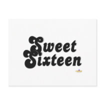 Sweet Sixteen Black And Silver postcards
