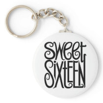 Sweet Sixteen black Keychain