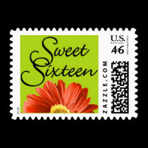 Sweet Sixteen Bright Flower Postage Stamps by oph3lia Sweet Sixteen Bright Flower Postage Stamps