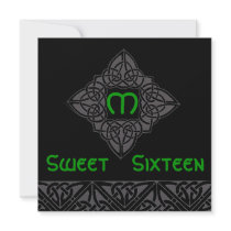 Sweet Sixteen Celtic Style Invitation Card-Cust.