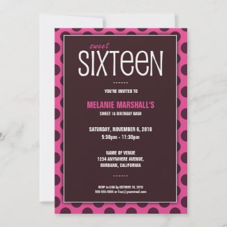 Sweet Sixteen Chocolate & Pink | Party Invitations invitation