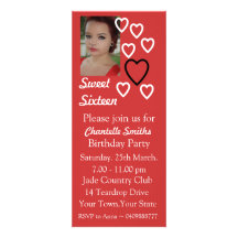 Sweet Sixteen Custom Photo Birthday Party Invite