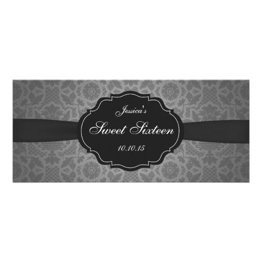Sweet Sixteen Damask Ticket Invitation