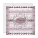 Sweet Sixteen Elegant Pearl Silver Pink Lace invitations