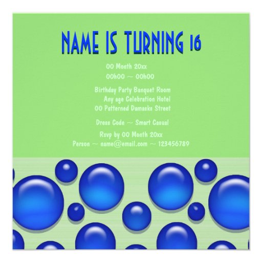 "sweet sixteen" elegant polka dot invites