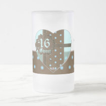 Sweet Sixteen Gifted Banded Heart Mug - Customize mugs