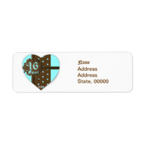 Sweet Sixteen Gifted Heart Address Label -Cust. labels