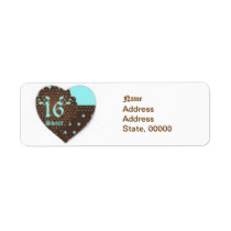 Sweet Sixteen Gifted Heart Address Label -Cust. labels