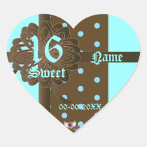 Sweet Sixteen Gifted Heart Sticker -Customize stickers
