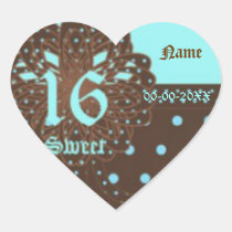 Sweet Sixteen Gifted Heart Sticker -Customize stickers