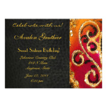 Sweet Sixteen Gold Scroll All Occasion Invitation