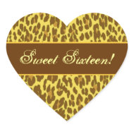 Sweet Sixteen Green Leopard Birthday sticker