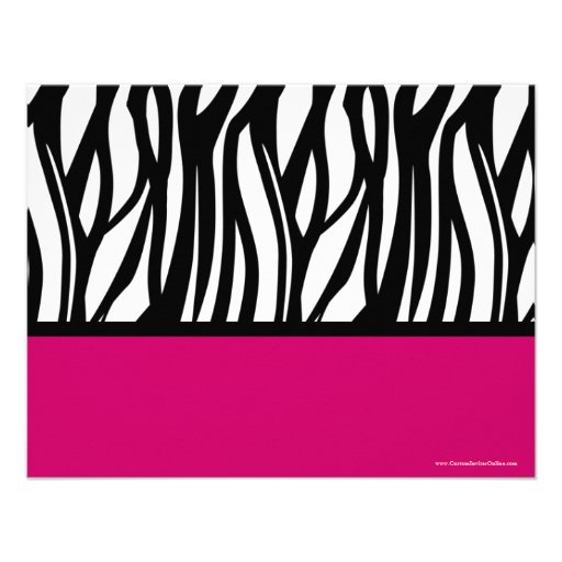 Sweet Sixteen, Hot Pink Zebra Personalized Invite