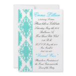 sweet sixteen invitation teal chic birthday party