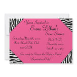 sweet sixteen,invite,fun,pink,zebra,girly,chic