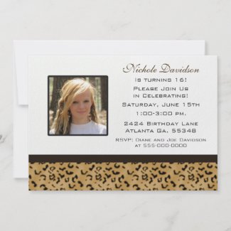 Sweet Party Invitations on Sweet Sixteen Leopard Party Invitation Invitation