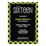 Sweet Sixteen Lime & Black | Party Invitations invitations